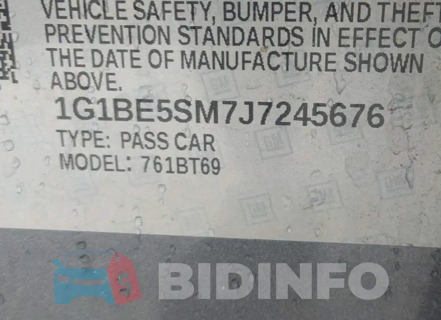 1G1BE5SM7J7245676 Photo# 9