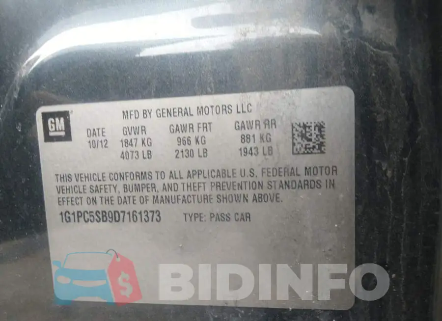 1G1PC5SB9D7161373 Photo# 9