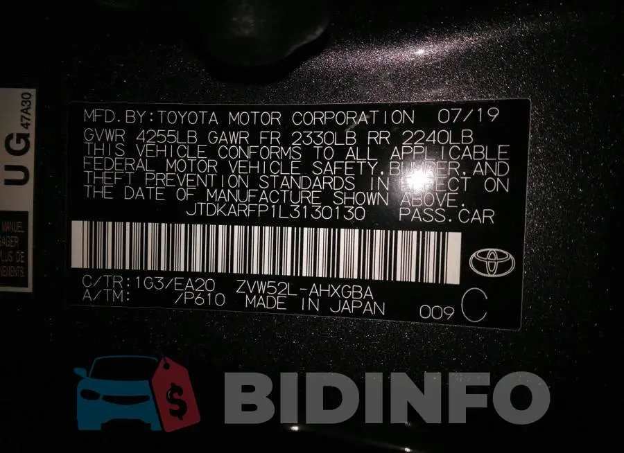 JTDKARFP1L3130130 Photo# 9