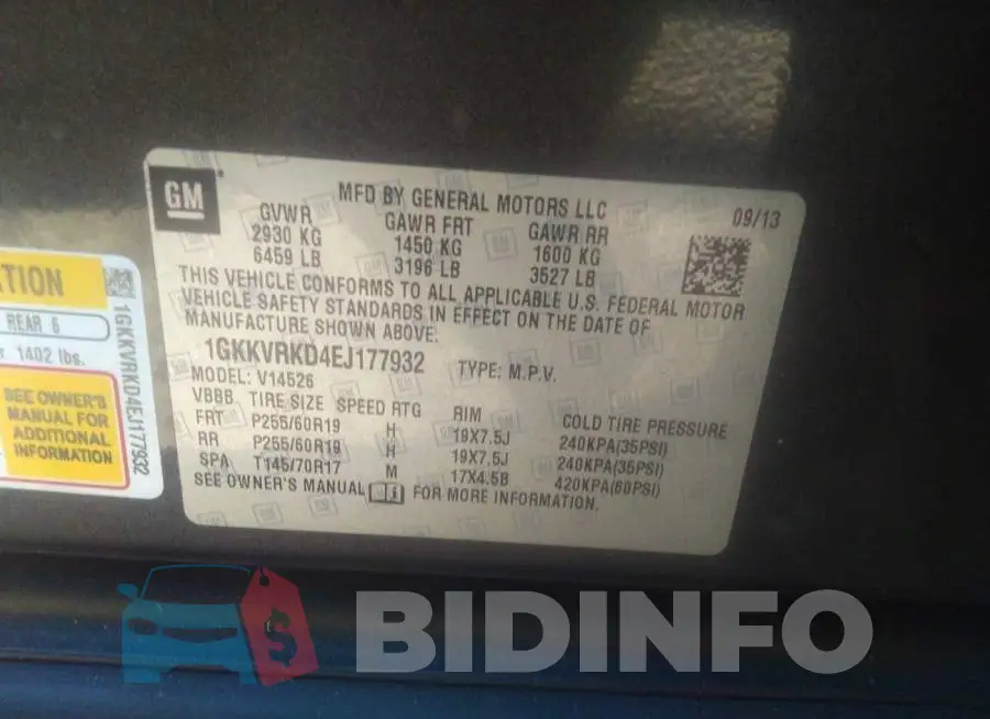 1GKKVRKD4EJ177932 Photo# 9