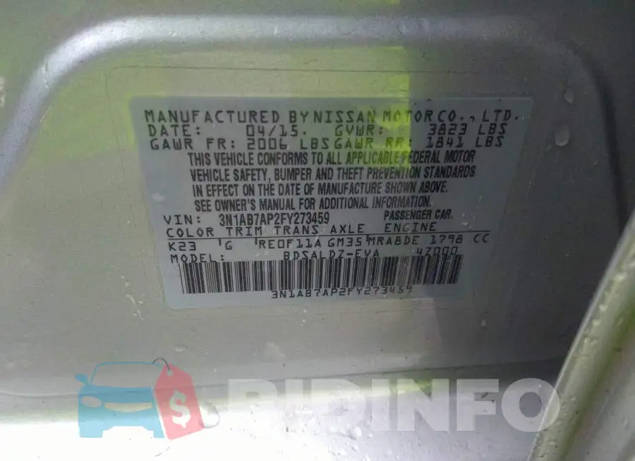 3N1AB7AP2FY273459 Photo# 9