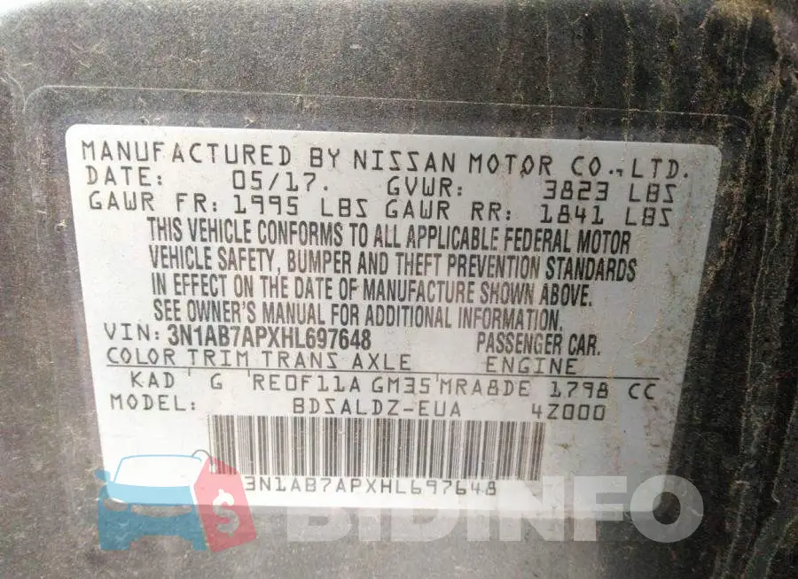 3N1AB7APXHL697648 Photo# 9