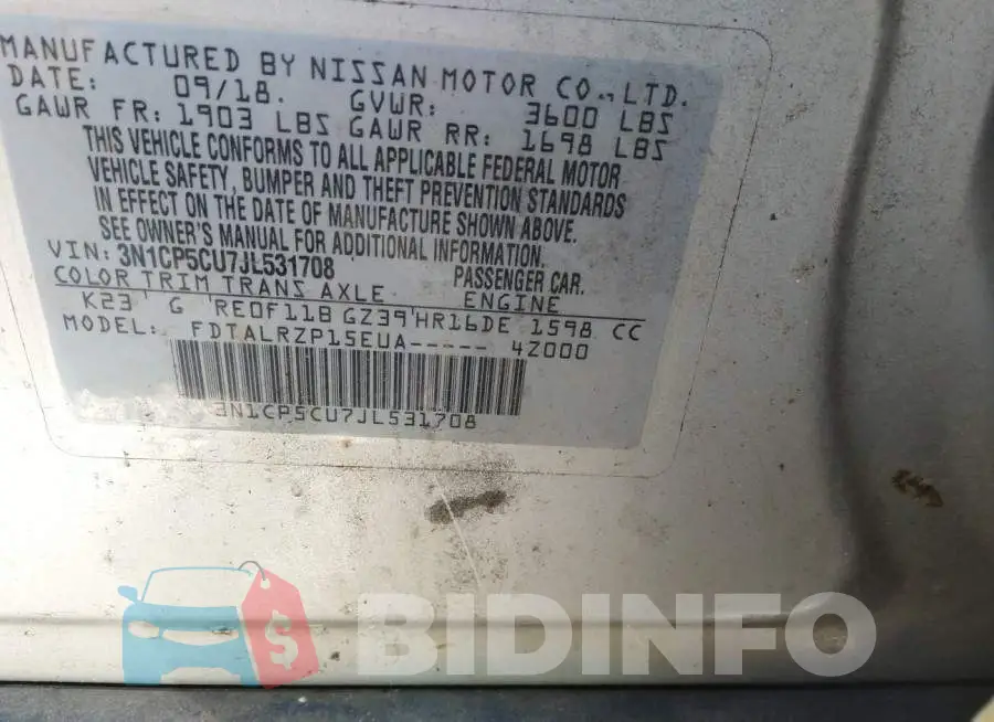 3N1CP5CU7JL531708 Photo# 9