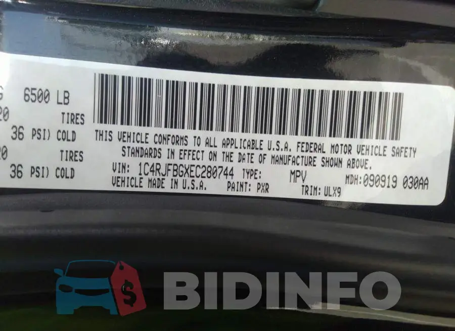1C4RJFBGXEC280744 Photo# 9