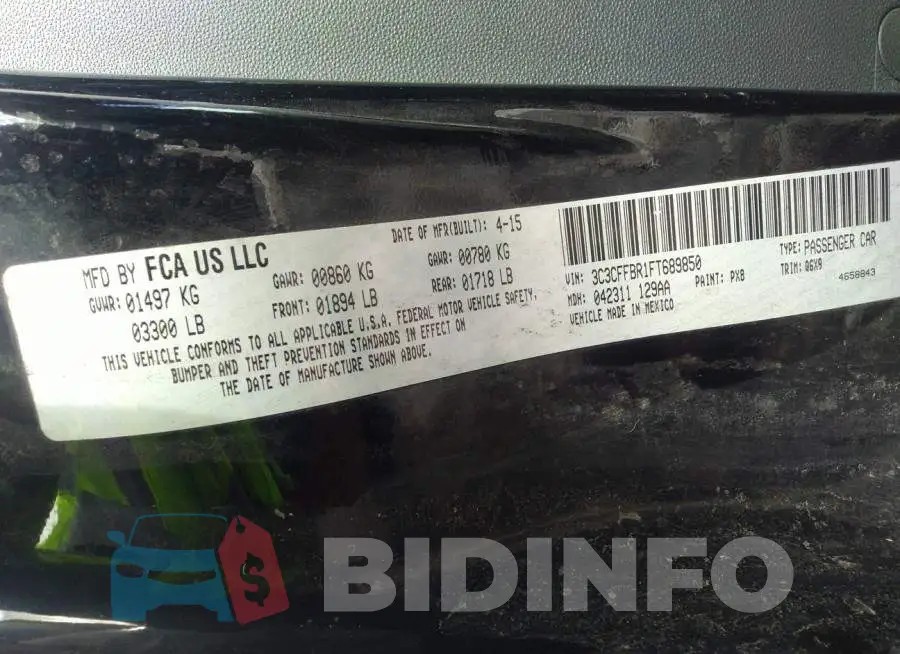 3C3CFFBR1FT689850 Photo# 9