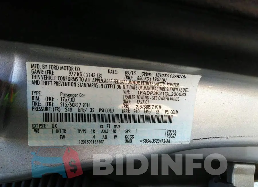 1FADP3K21GL206083 Photo# 9