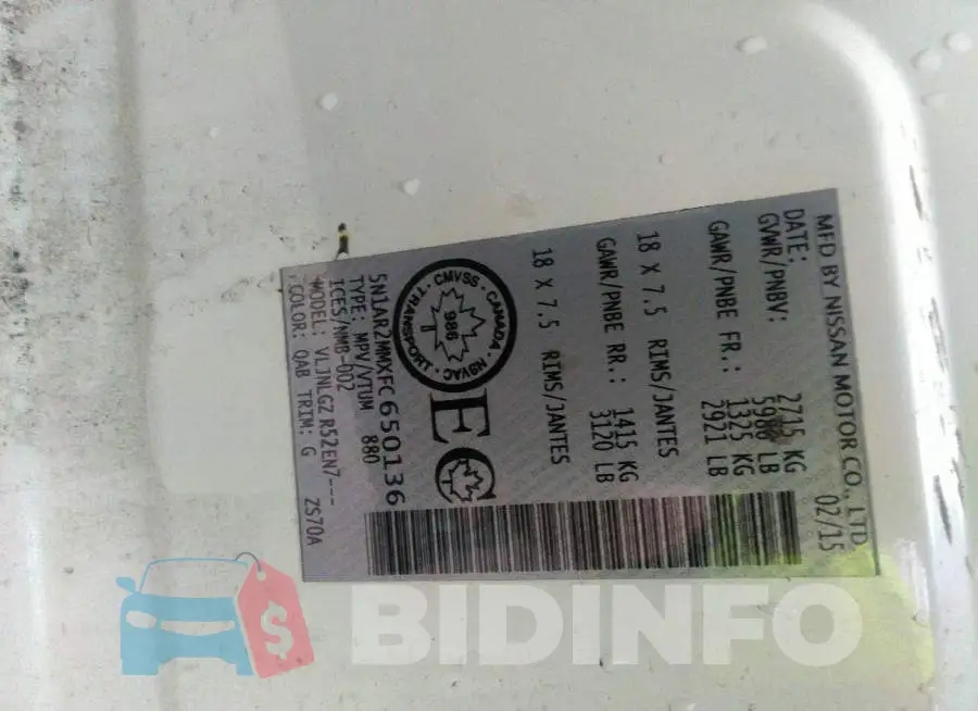 5N1AR2MMXFC650136 Photo# 9