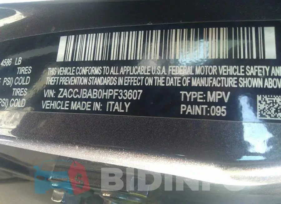 ZACCJBAB0HPF33607 Photo# 9