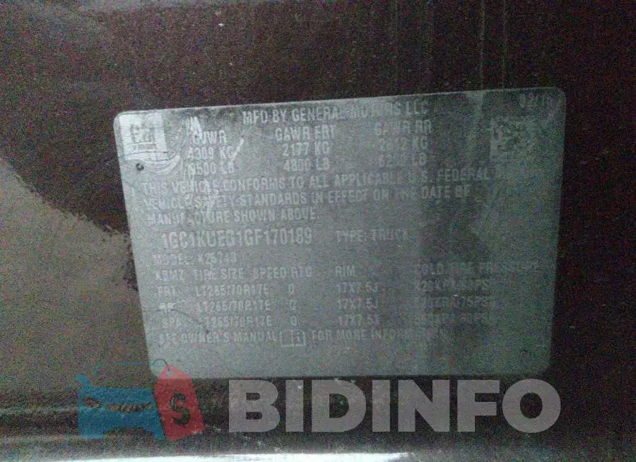 1GC1KUEG1GF170189 Photo# 9