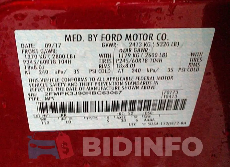 2FMPK3J90HBC63067 Photo# 9