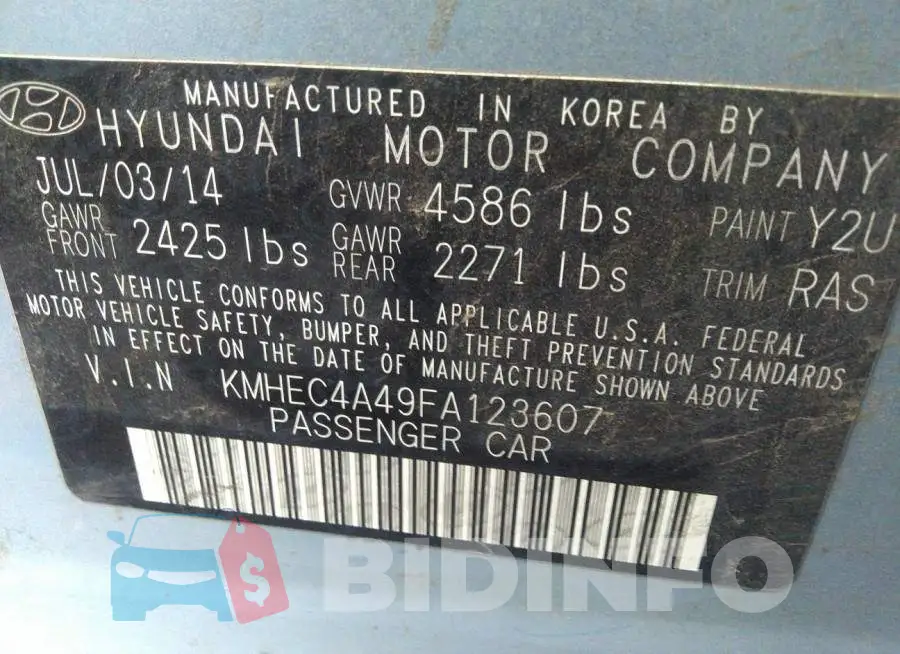 KMHEC4A49FA123607 Photo# 9