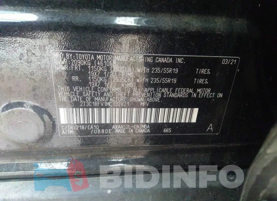 2T3C1RFV1MC132821 Photo# 9