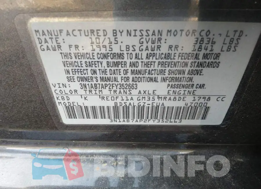 3N1AB7AP2FY352663 Photo# 9