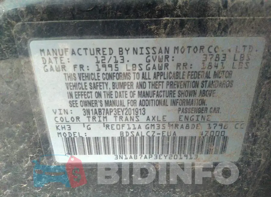 3N1AB7AP3EY201913 Photo# 9