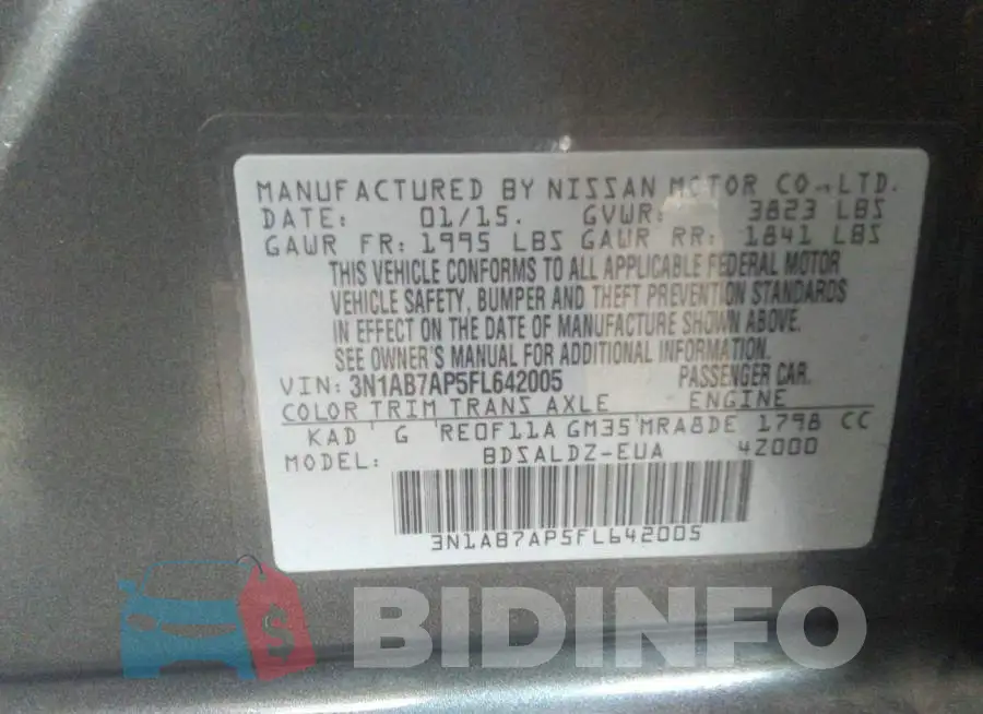 3N1AB7AP5FL642005 Photo# 9