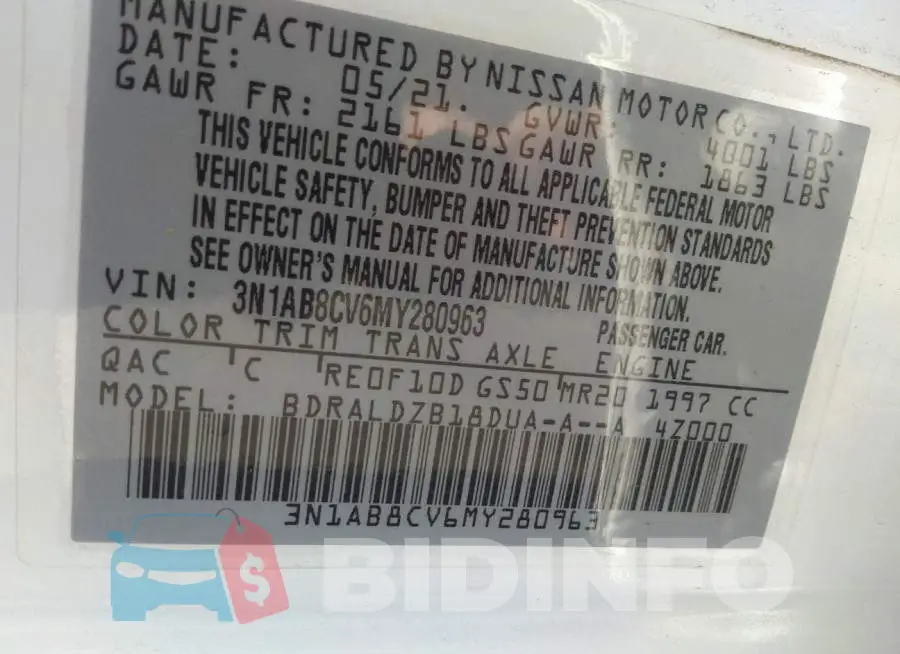 3N1AB8CV6MY280963 Photo# 9