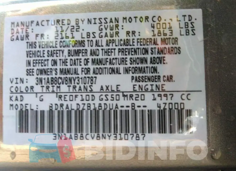 3N1AB8CV8NY310787 Photo# 9