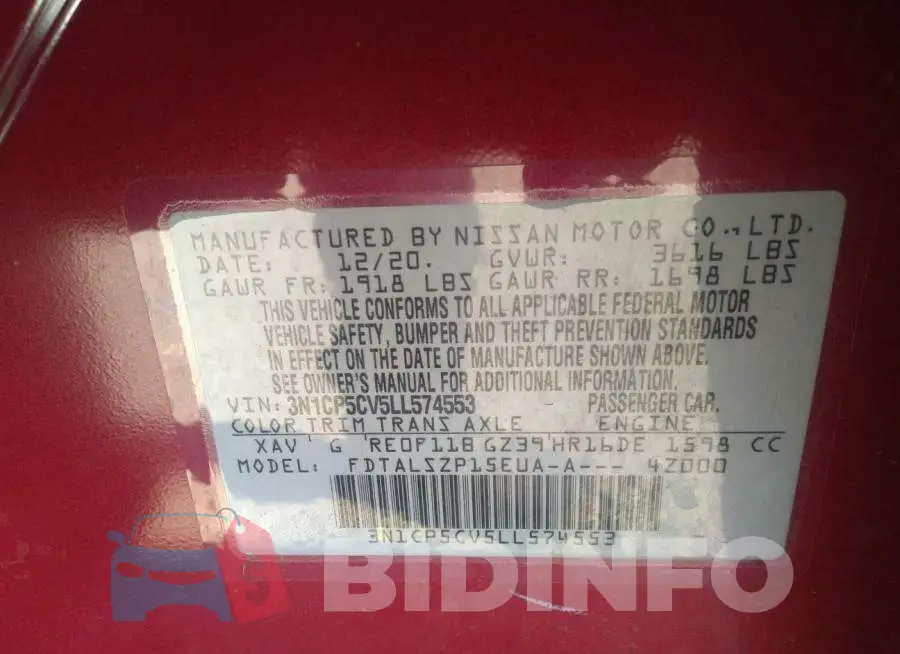 3N1CP5CV5LL574553 Photo# 9