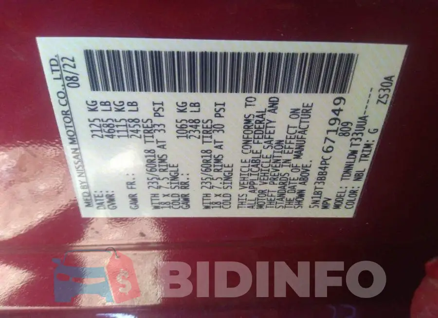 5N1BT3BB4PC671949 Photo# 9