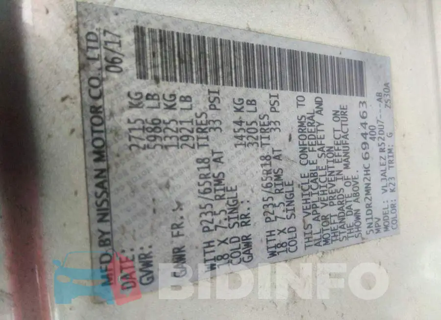 5N1DR2MN2HC694463 Photo# 9