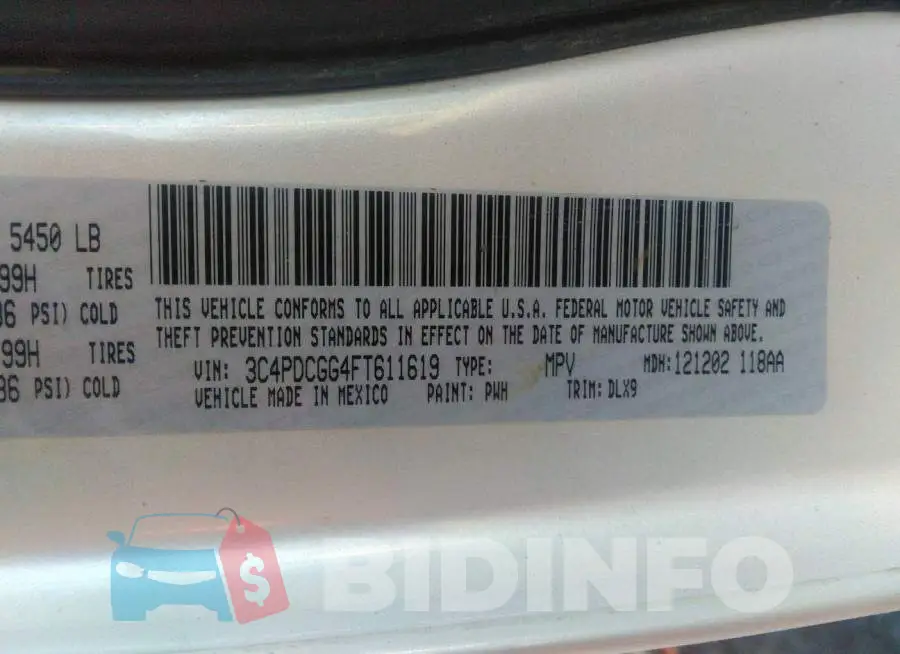 3C4PDCGG4FT611619 Photo# 9