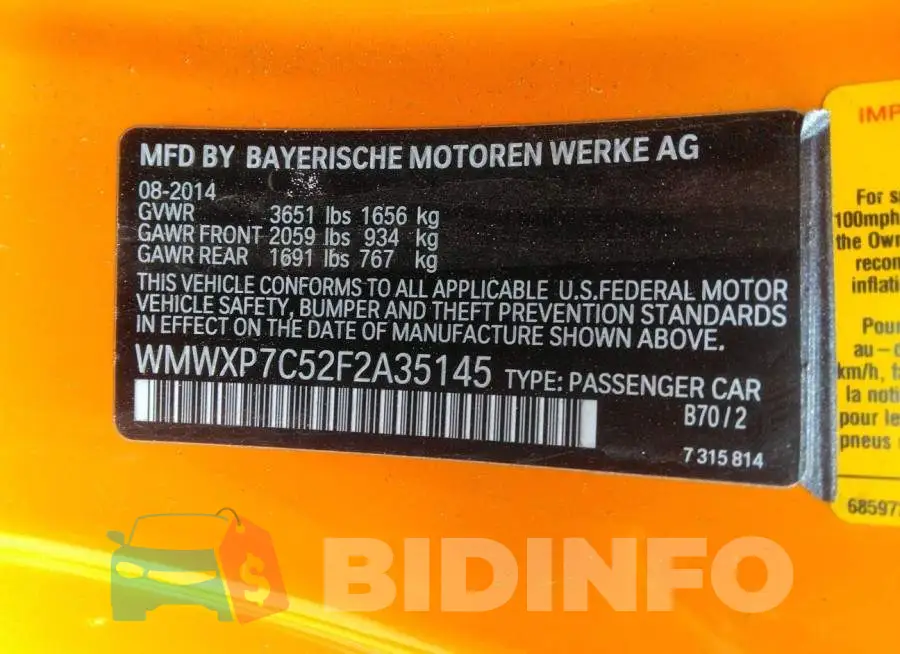 WMWXP7C52F2A35145 Photo# 9