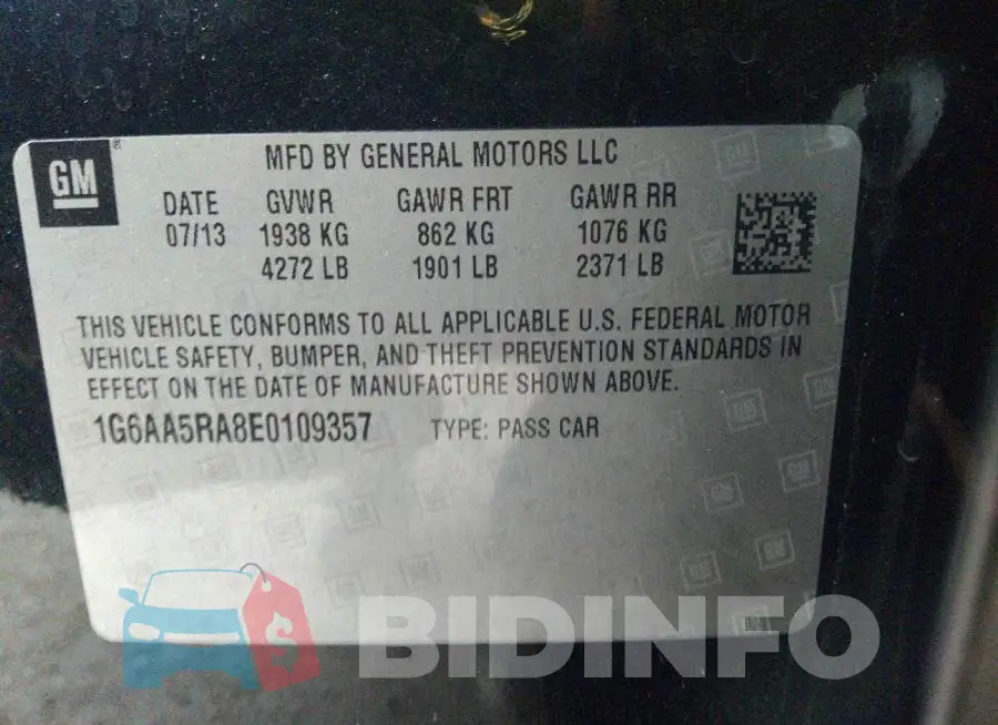 1G6AA5RA8E0109357 Photo# 9