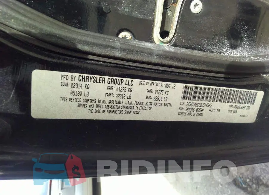 2C3CCABG9DH516982 Photo# 9