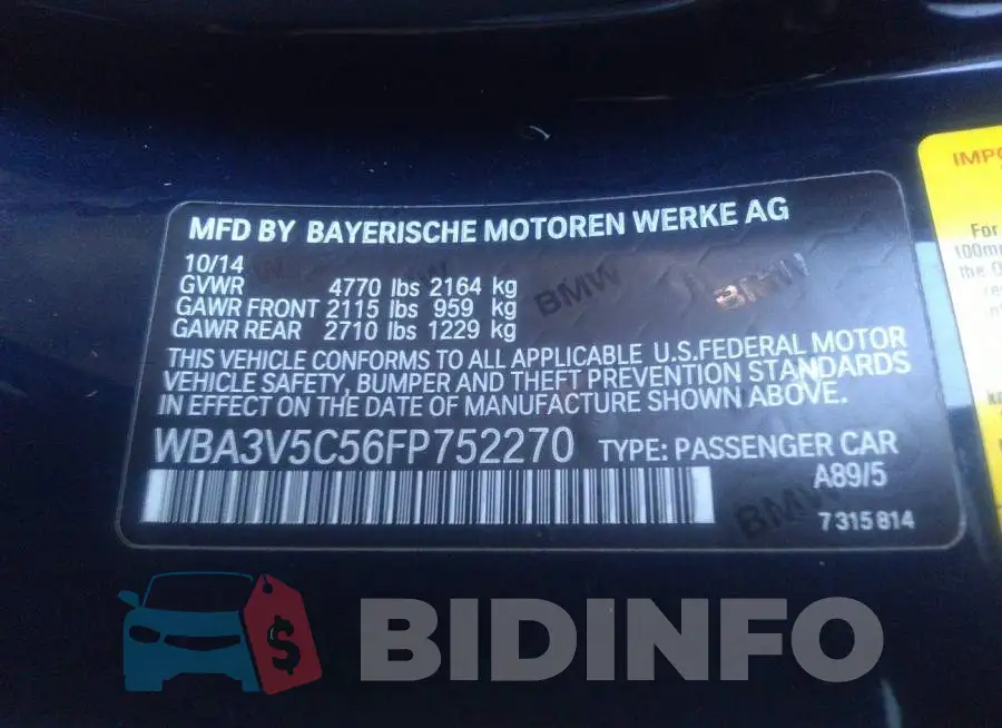 WBA3V5C56FP752270 Photo# 9