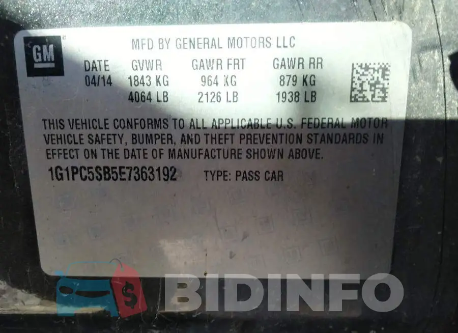 1G1PC5SB5E7363192 Photo# 9