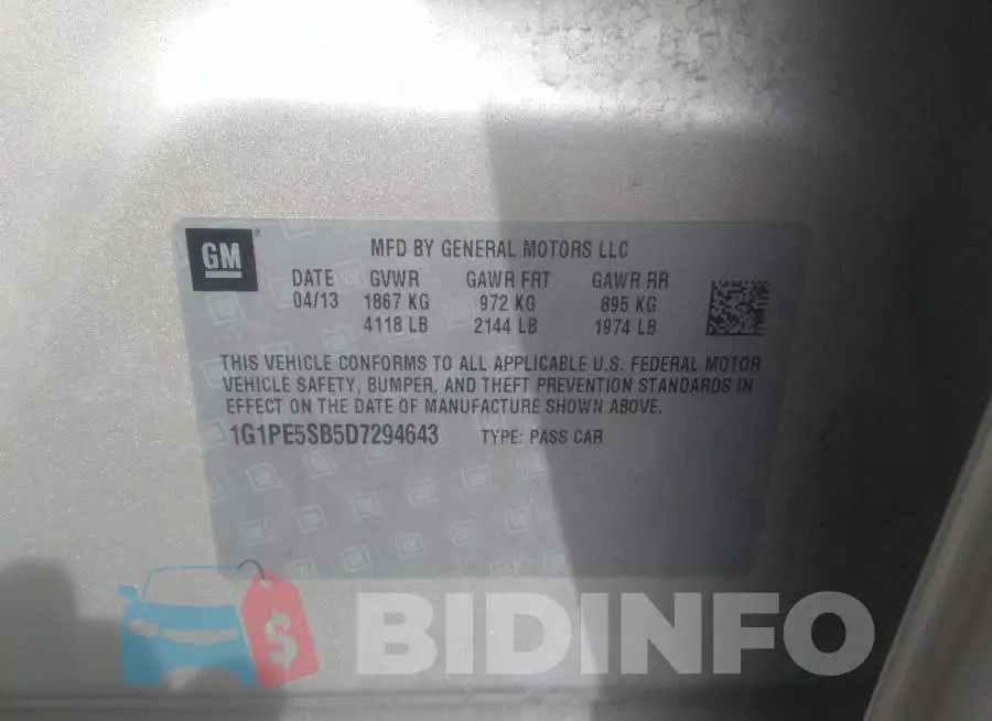 1G1PE5SB5D7294643 Photo# 9