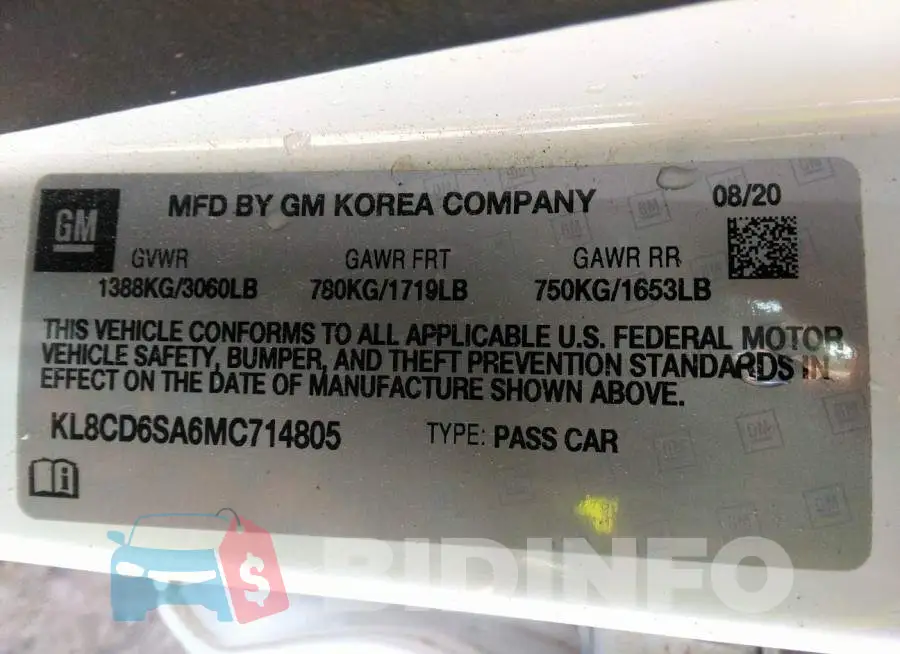 KL8CD6SA6MC714805 Photo# 9