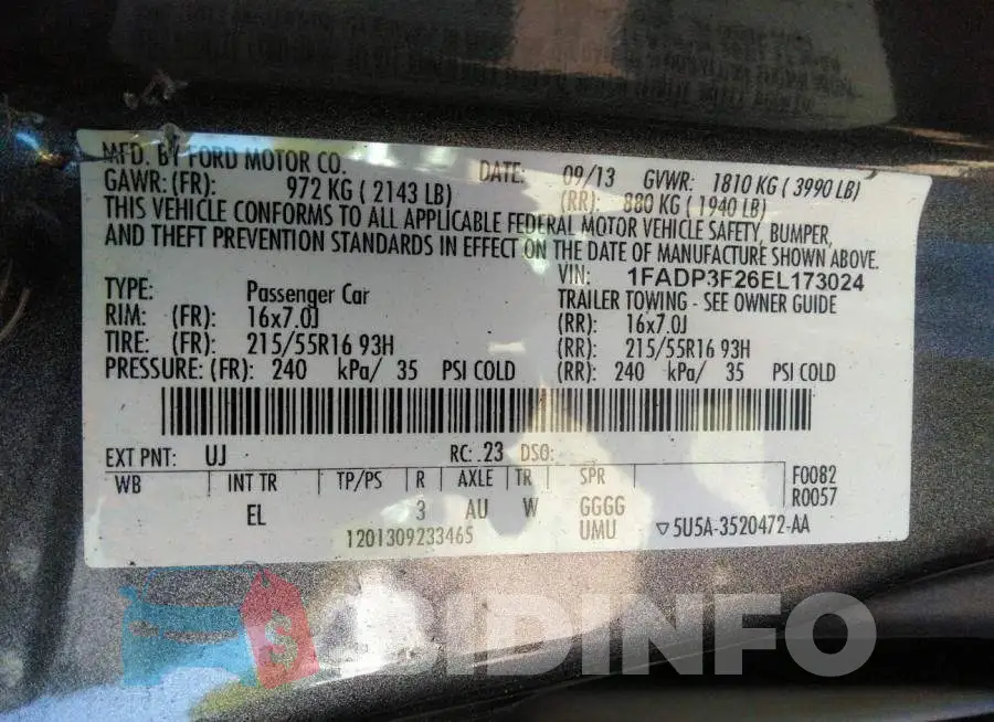 1FADP3F26EL173024 Photo# 9