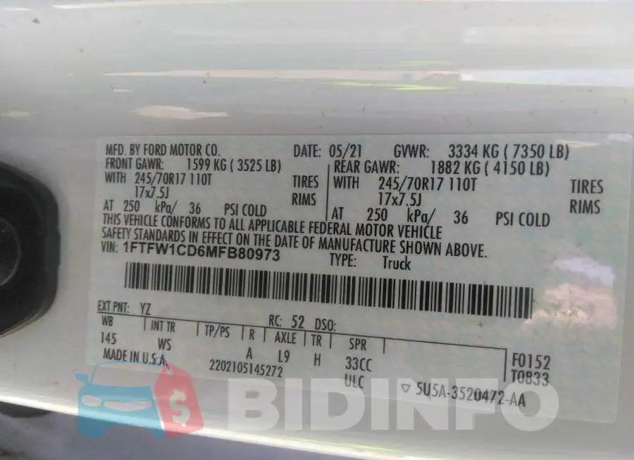 1FTFW1CD6MFB80973 Photo# 9