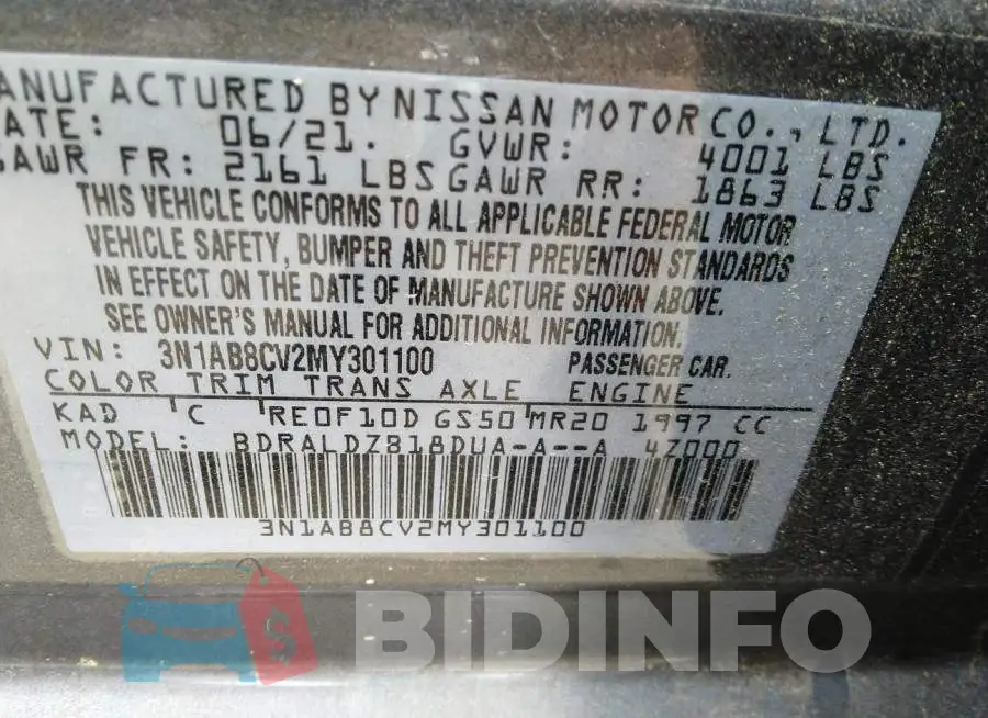 3N1AB8CV2MY301100 Photo# 9
