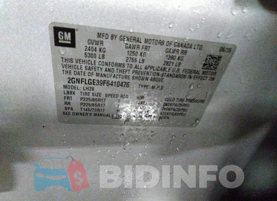 2GNFLGE39F6410476 Photo# 9