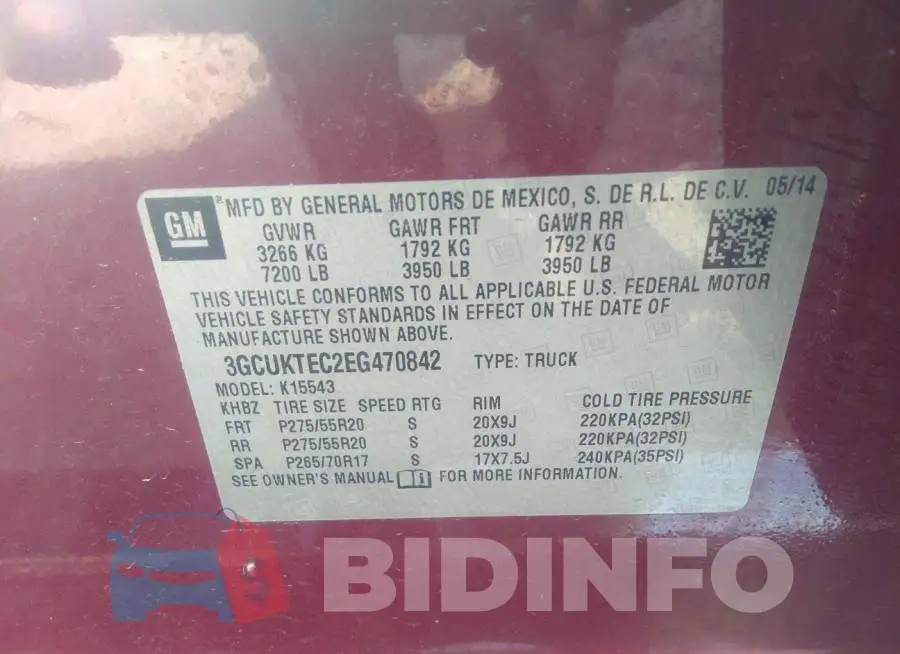 3GCUKTEC2EG470842 Photo# 9