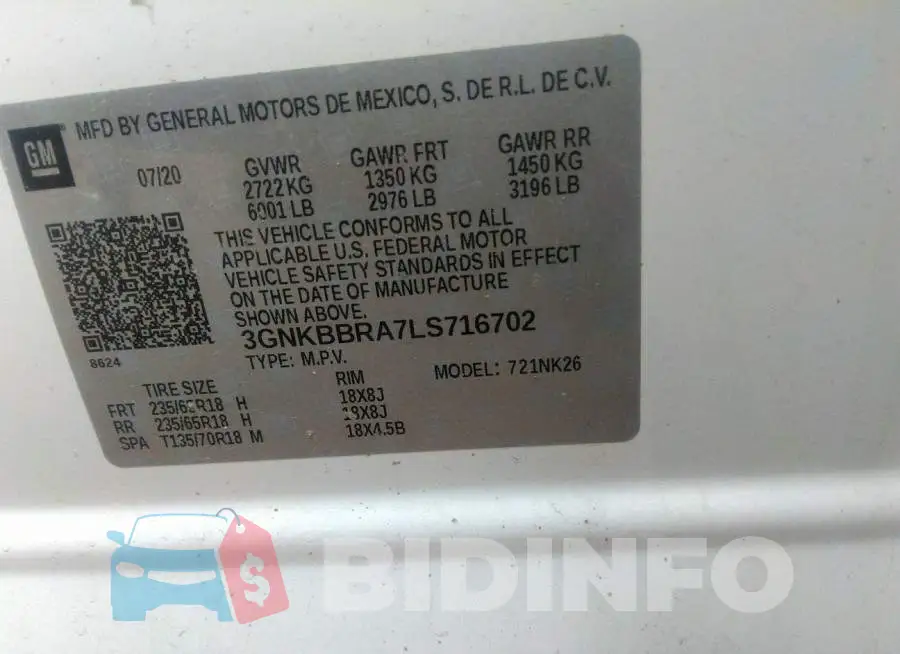 3GNKBBRA7LS716702 Photo# 9