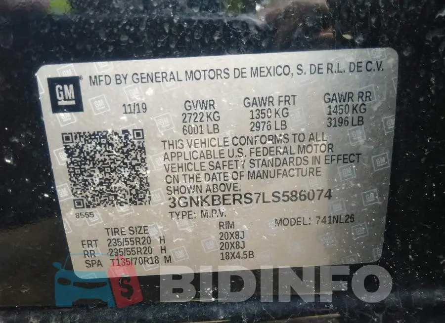 3GNKBERS7LS586074 Photo# 9