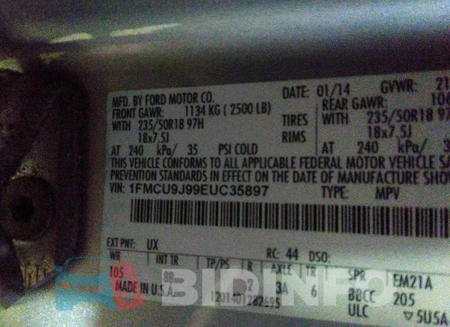 1FMCU9J99EUC35897 Photo# 9