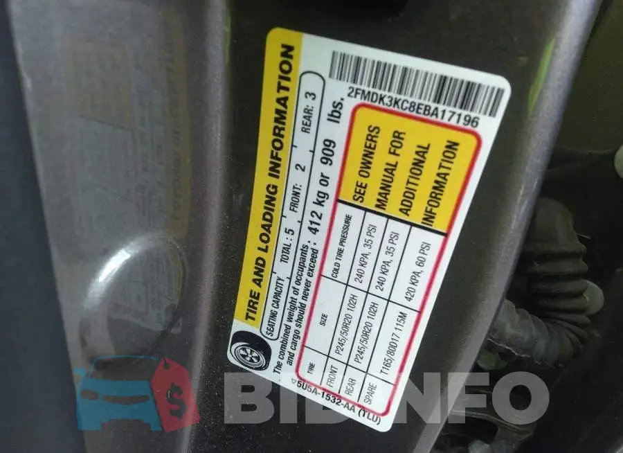 2FMDK3KC8EBA17196 Photo# 9