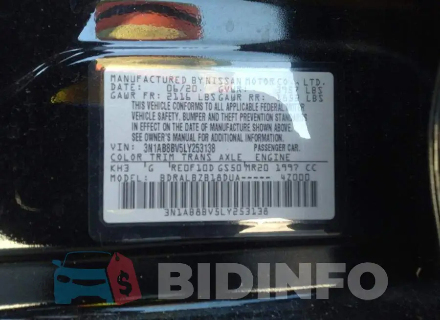 3N1AB8BV5LY253138 Photo# 9