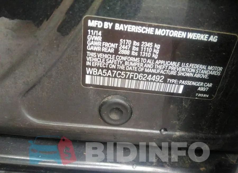 WBA5A7C57FD624492 Photo# 9