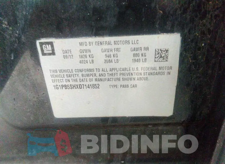 1G1PB5SHXD7141852 Photo# 9