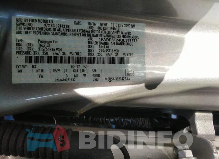 1FADP3F24GL397573 Photo# 9