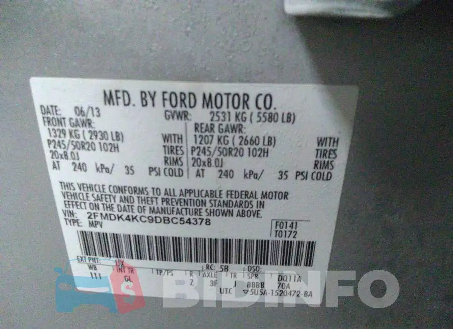 2FMDK4KC9DBC54378 Photo# 9