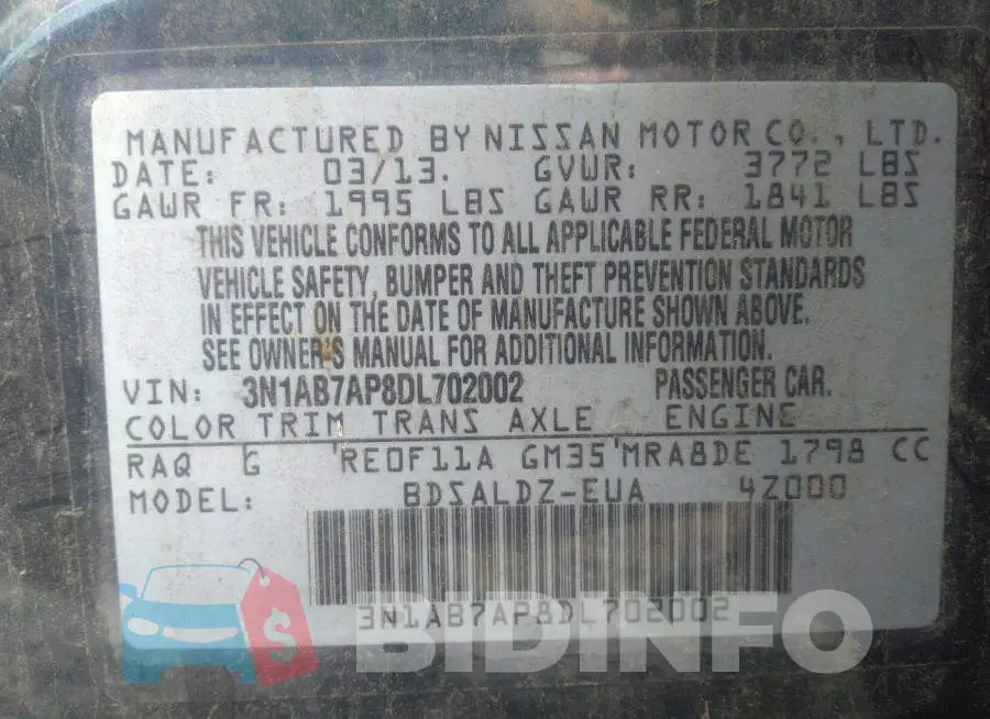 3N1AB7AP8DL702002 Photo# 9
