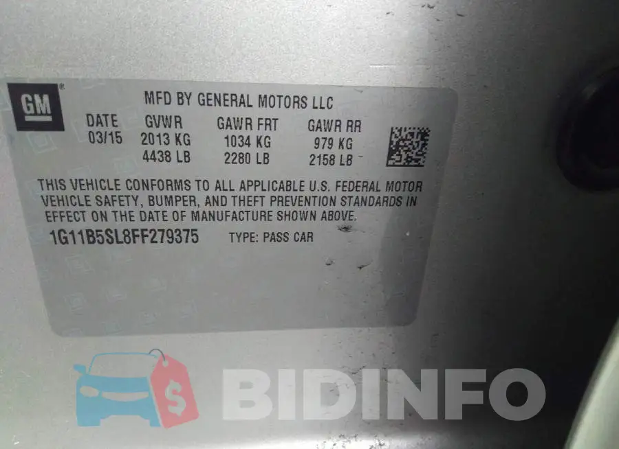 1G11B5SL8FF279375 Photo# 9