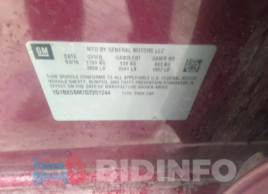 1G1BE5SM7G7251244 Photo# 9