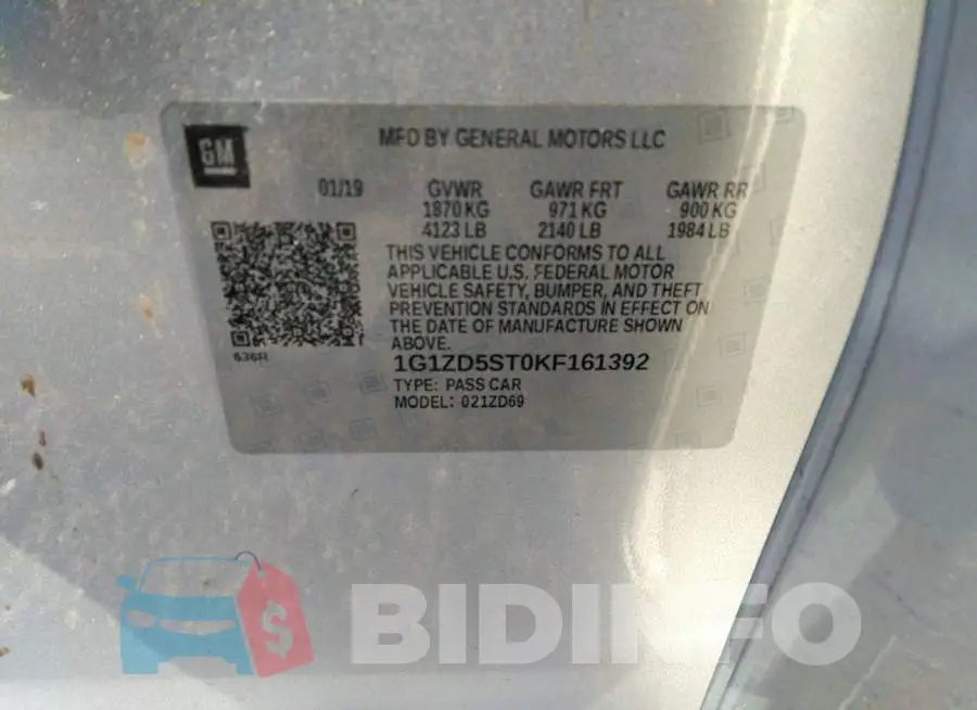 1G1ZD5ST0KF161392 Photo# 9
